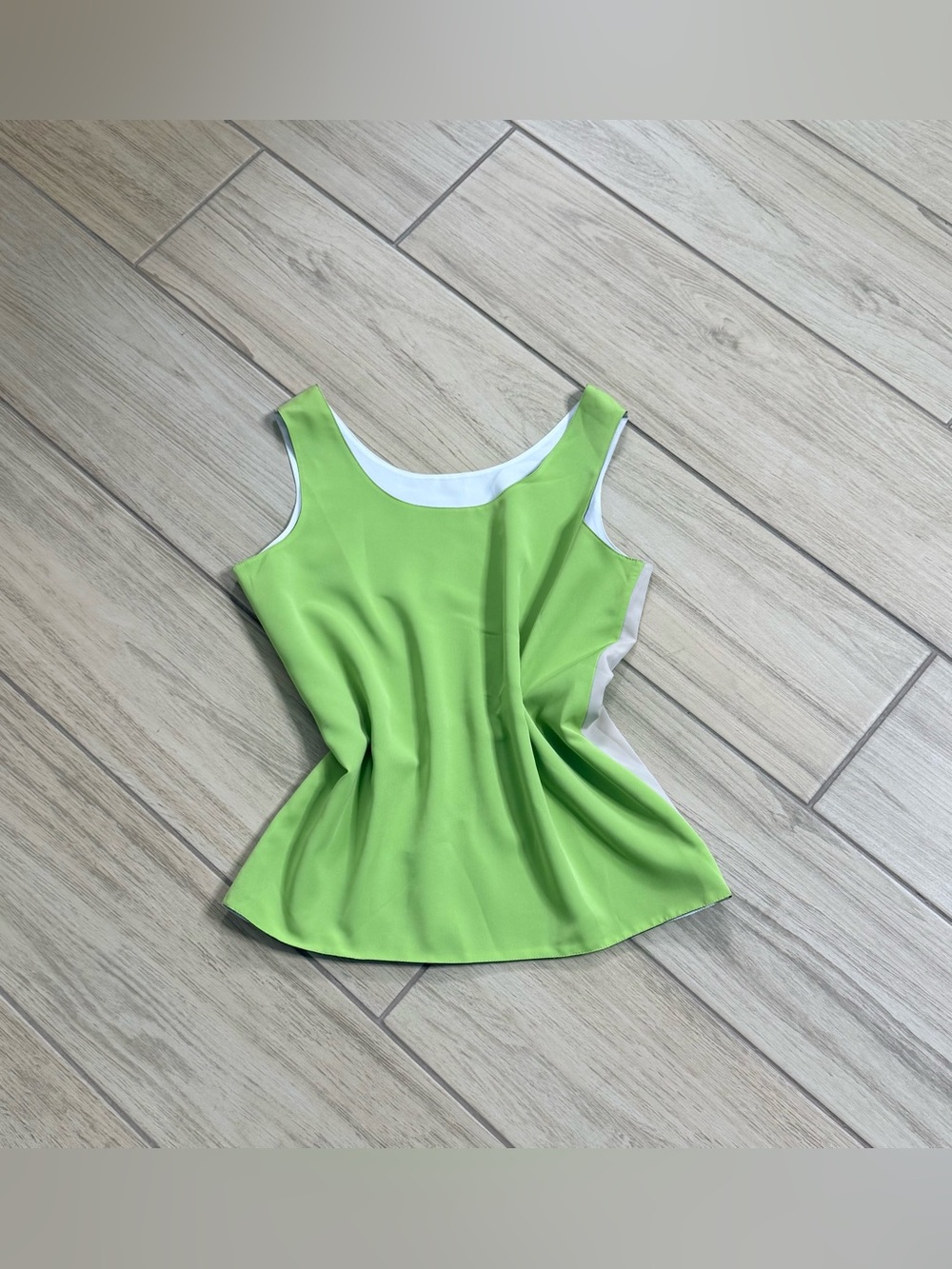 Vintage Westbound Reversible Tank Top Small Lime Green Blue White Y2K 90s Shell